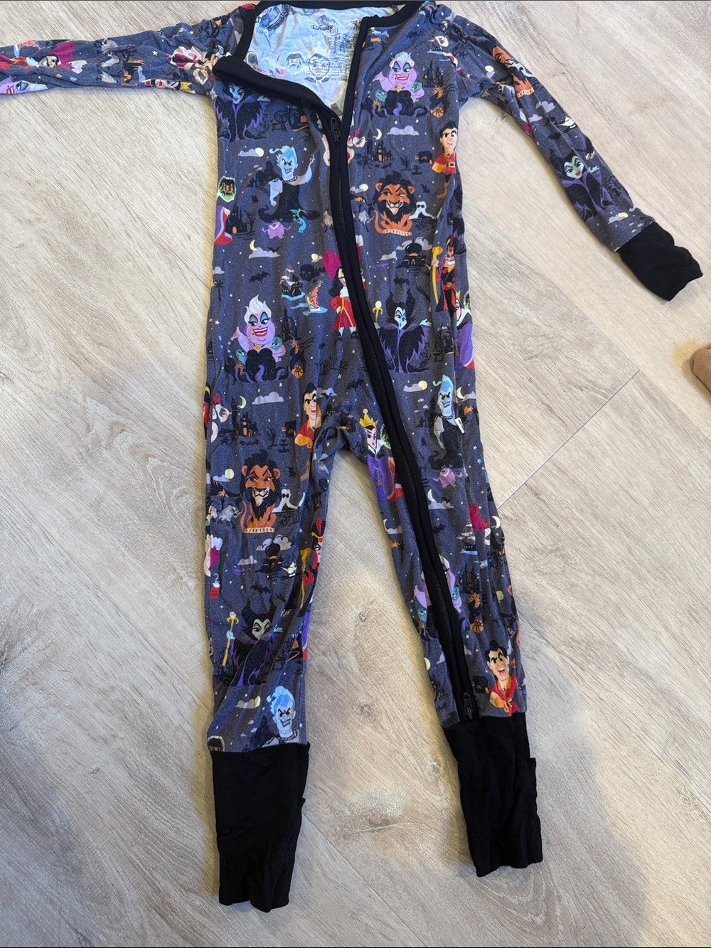 Little Sleepies Dark Gray Villains Zip One-Piece Footie